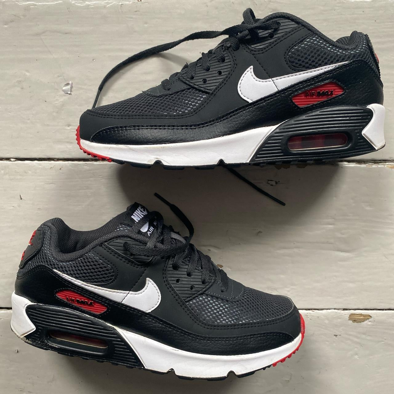 Nike Air Max 90 Black White Red (UK 6)