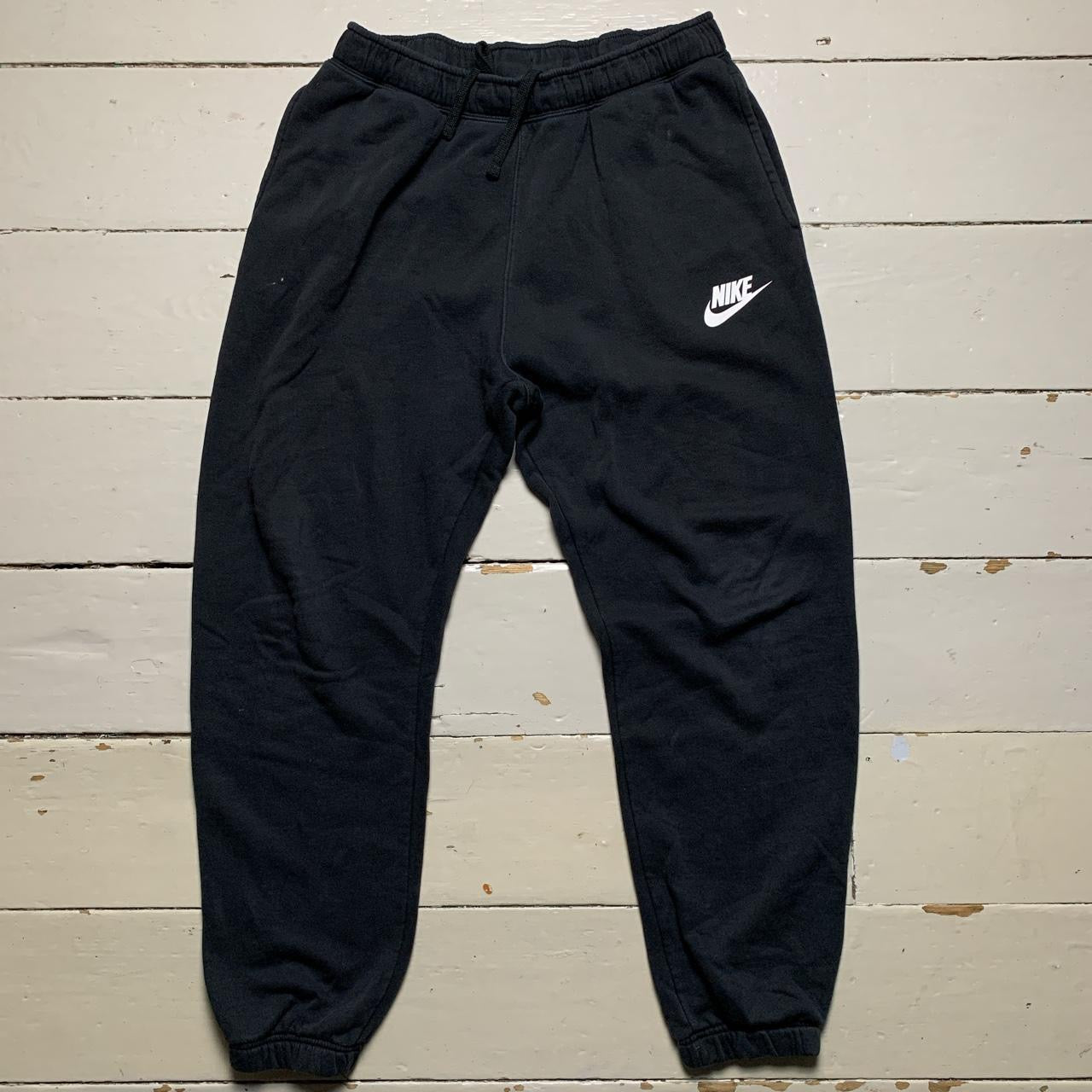 Nike Swoosh Black and White Joggers (Large)