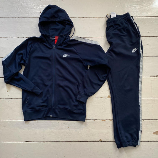 Nike Swoosh Navy Full Tracksuit (Medium)