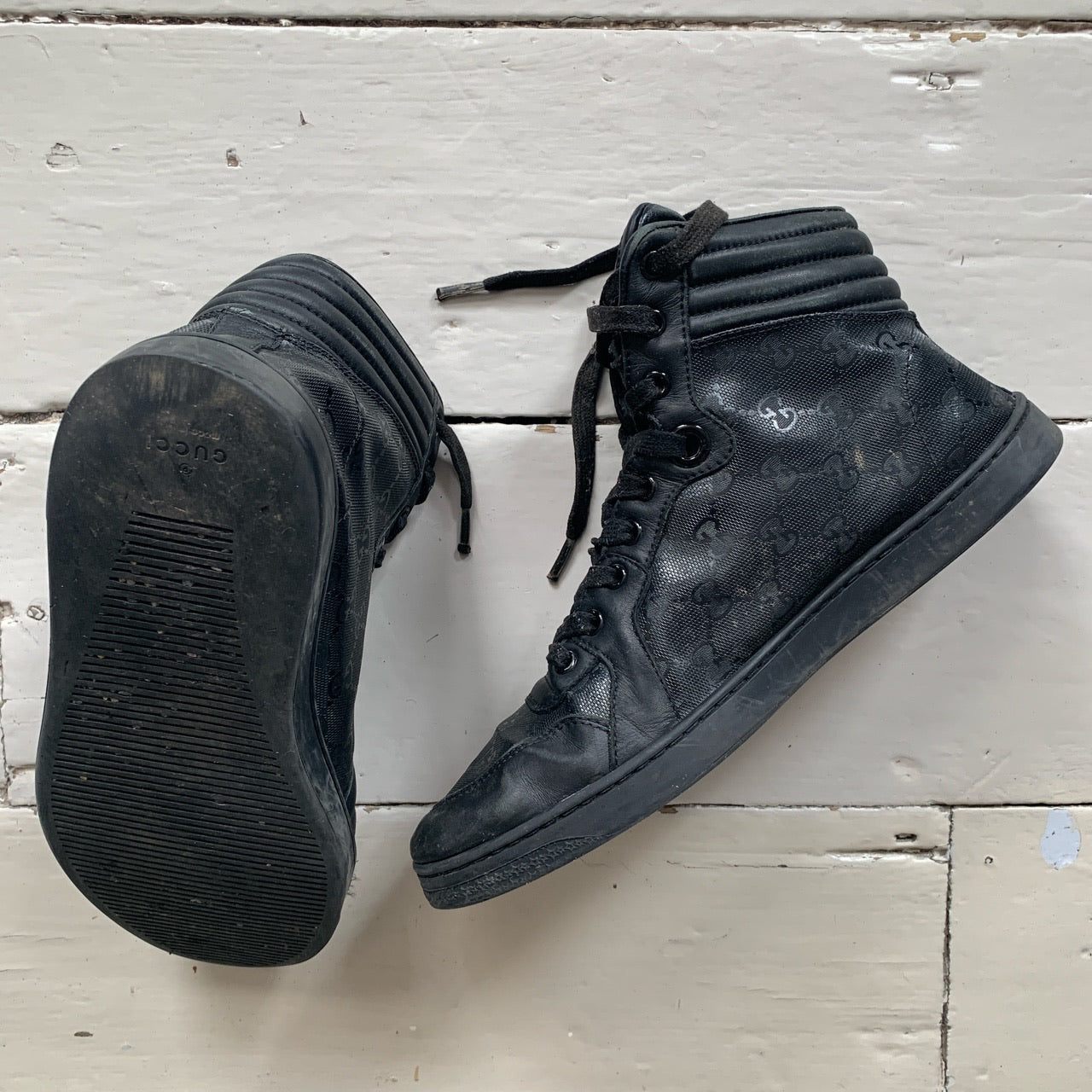 Gucci GG Monogram Hi Top Trainers (UK 7.5)