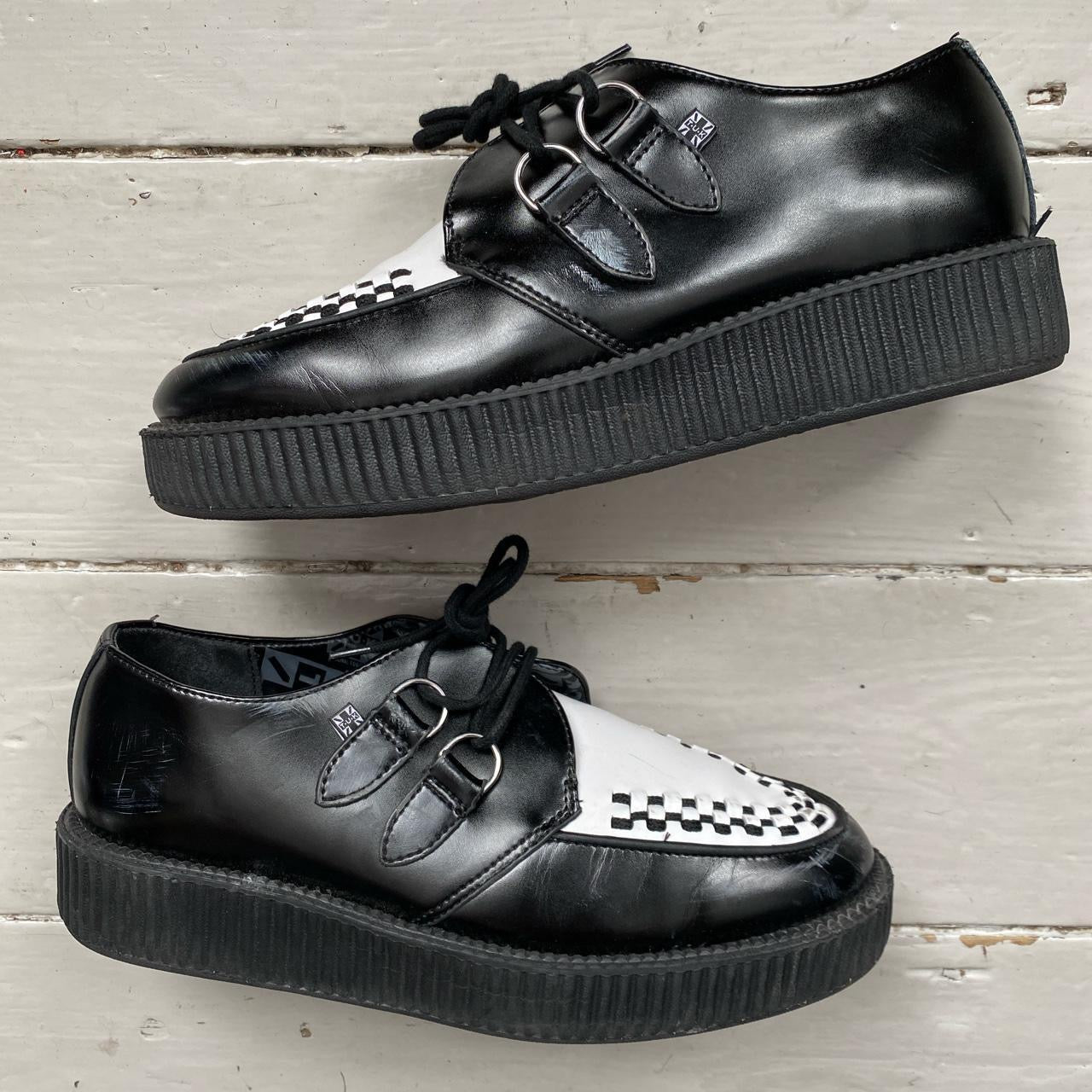 TUK Leather Black and White Creeper (UK 10)