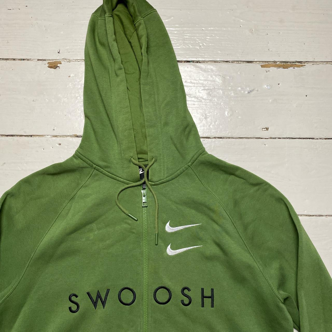 Nike Big Swoosh Khaki Green Hoodie (Large)