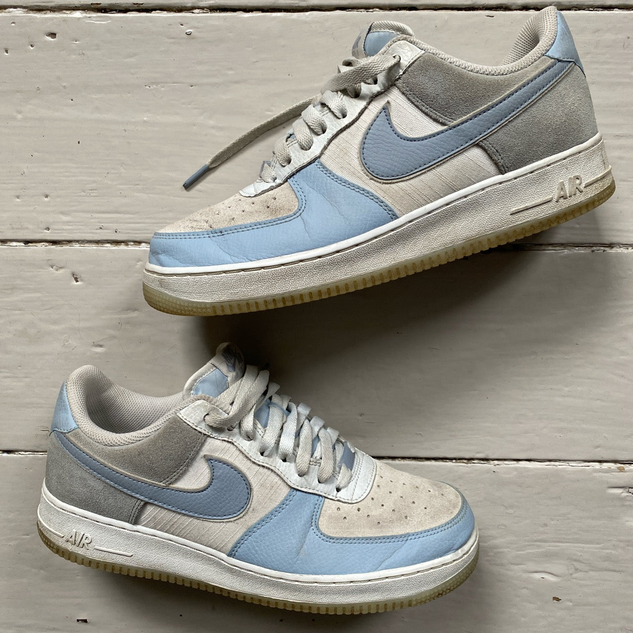 Nike Air Force 1 Light Blue and Grey (UK 9)