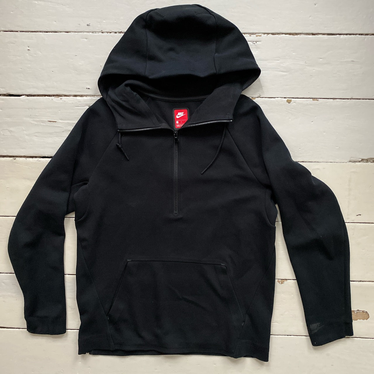 Nike Tech Fleece Black Quarter Zip Hoodie (Medium)