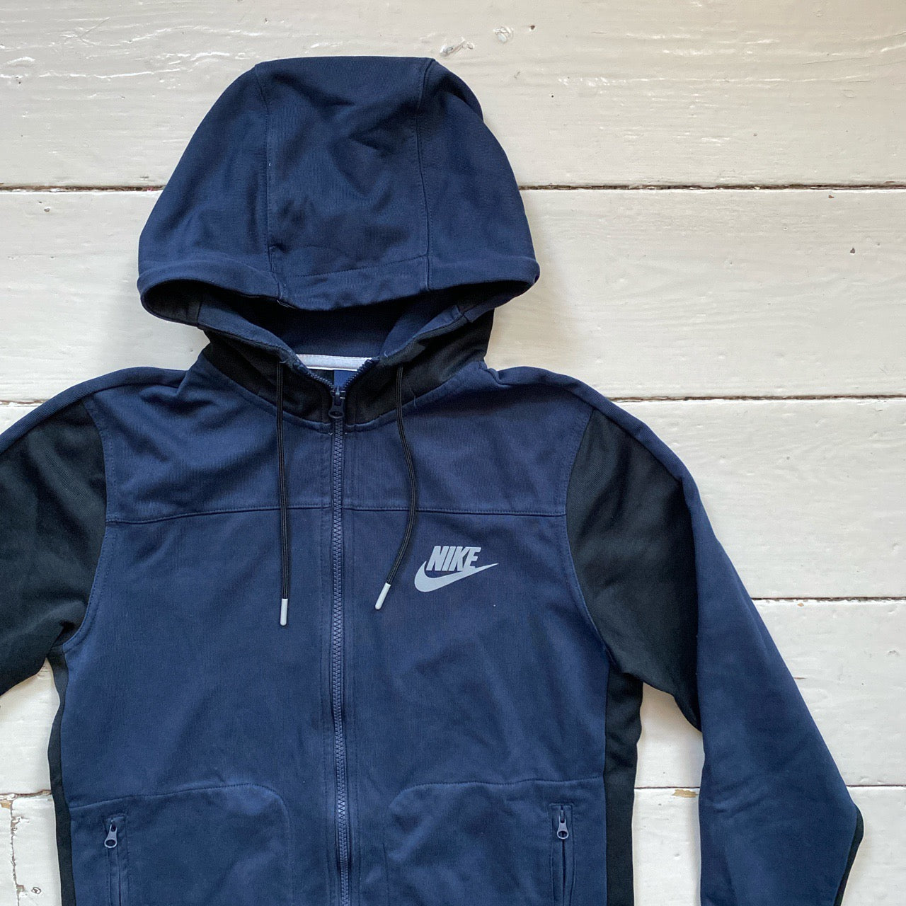 Nike Swoosh Navy Hoodie (Small)