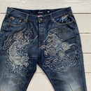 Ed Hardy Big Spellout Diamanté Jeans (40/25)