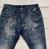 Ed Hardy Big Spellout Diamanté Jeans (40/25)