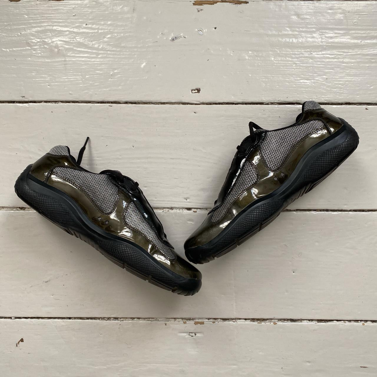 Prada Vintage Americas Cup Green Patent Shoes (UK 5)