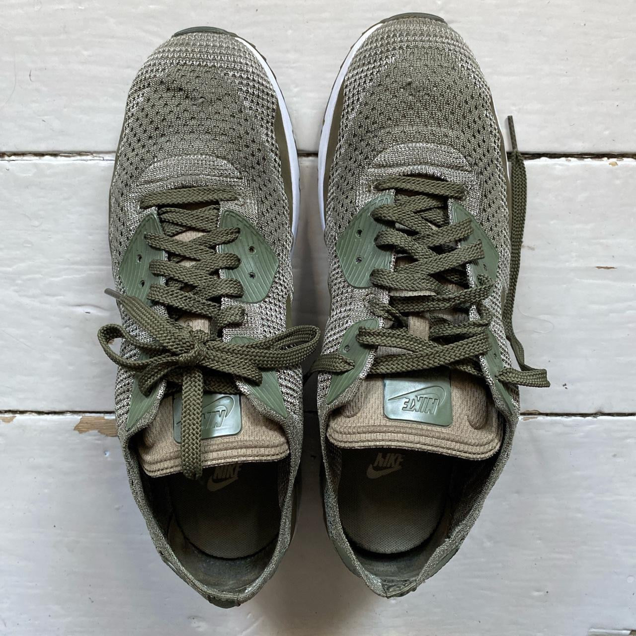 Nike Air Max 90 Flyknit Khaki Green (UK 10)