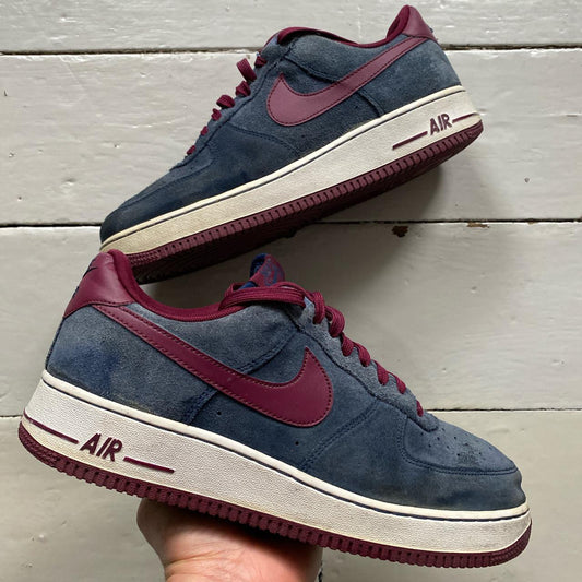 Nike Air Force 1 Grey and Burgundy (UK 11)