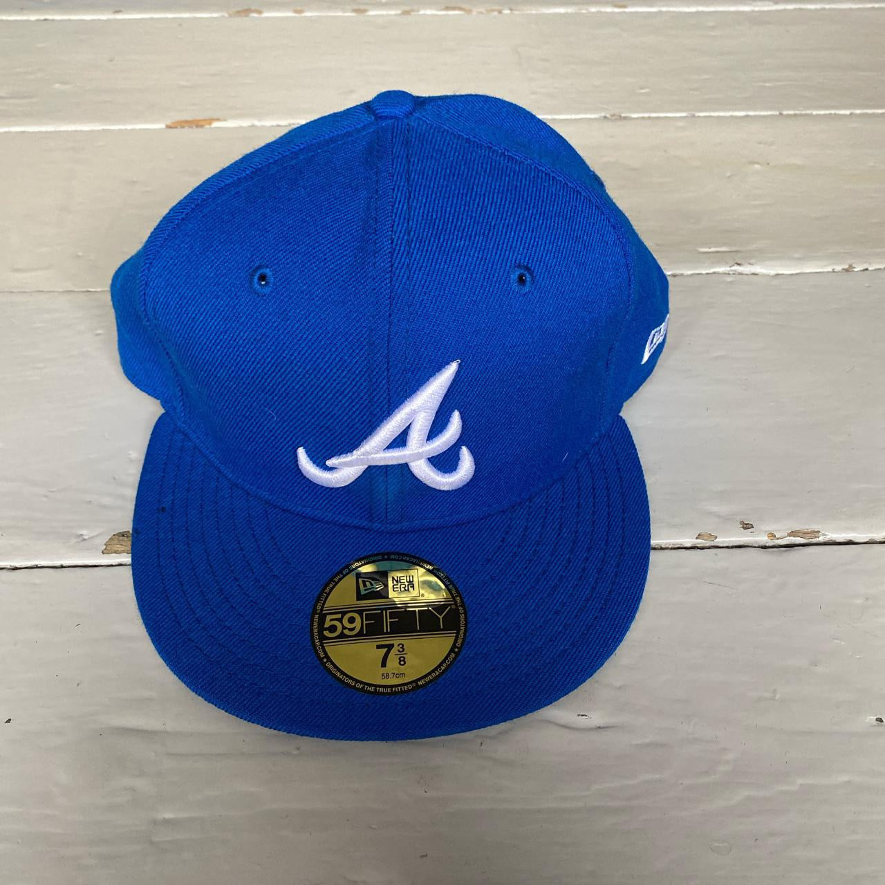 New Era Atlanta Braves Blue Fitted Cap (Size 7 3/8)