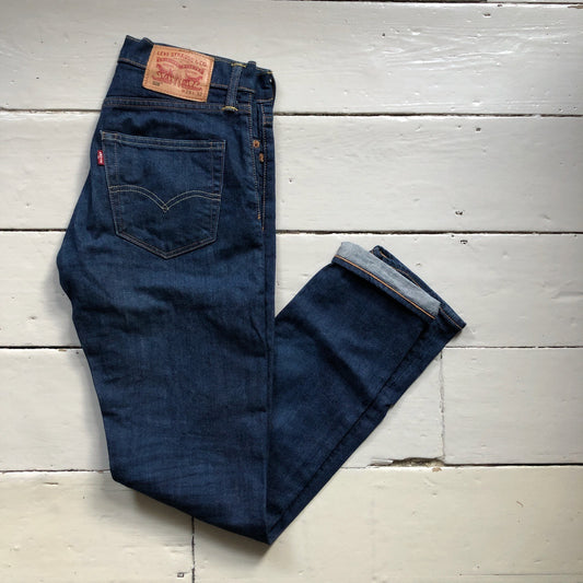 Levis 508 Slim Fit Navy Jeans (28/32)