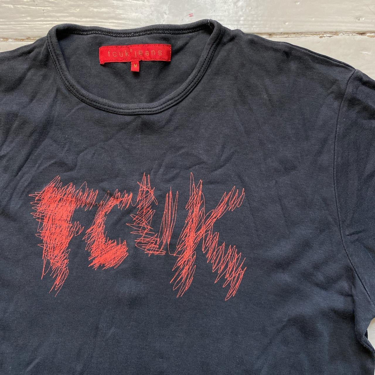 FCUK Vintage Scribble T Shirt (Medium)