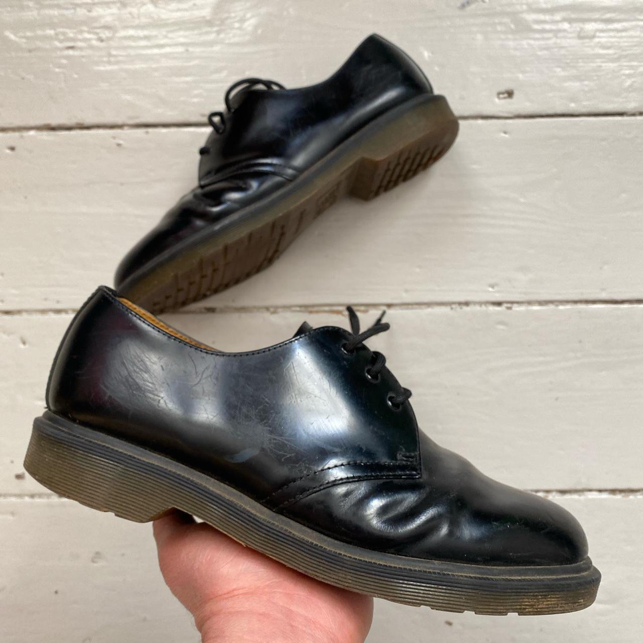 Dr Martens Shiny Leather Black Lows (UK 9)