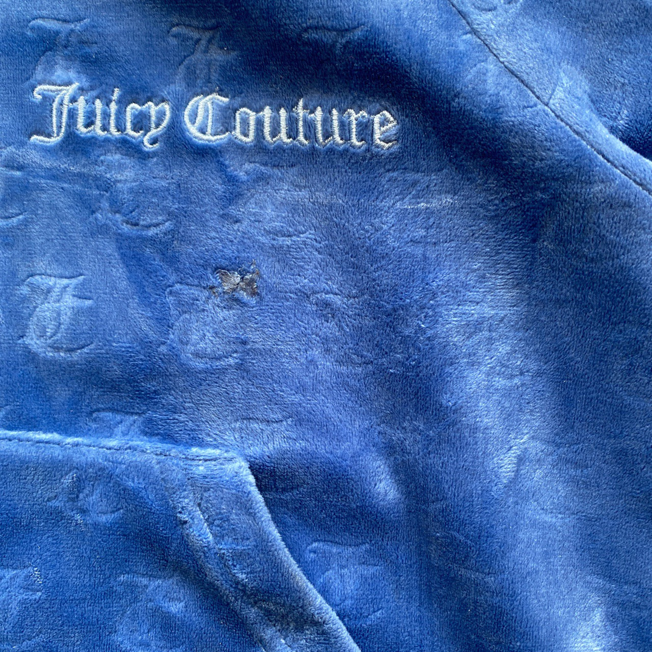 Juicy Couture Velour Blue Monogram Tracksuit (Medium Both)
