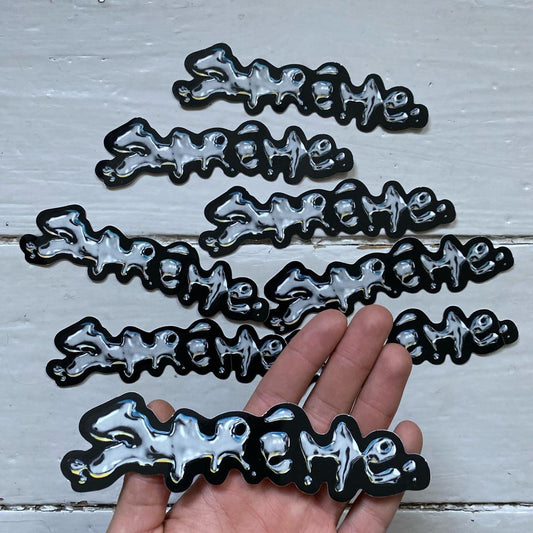 Supreme Liquid Metal Stickers