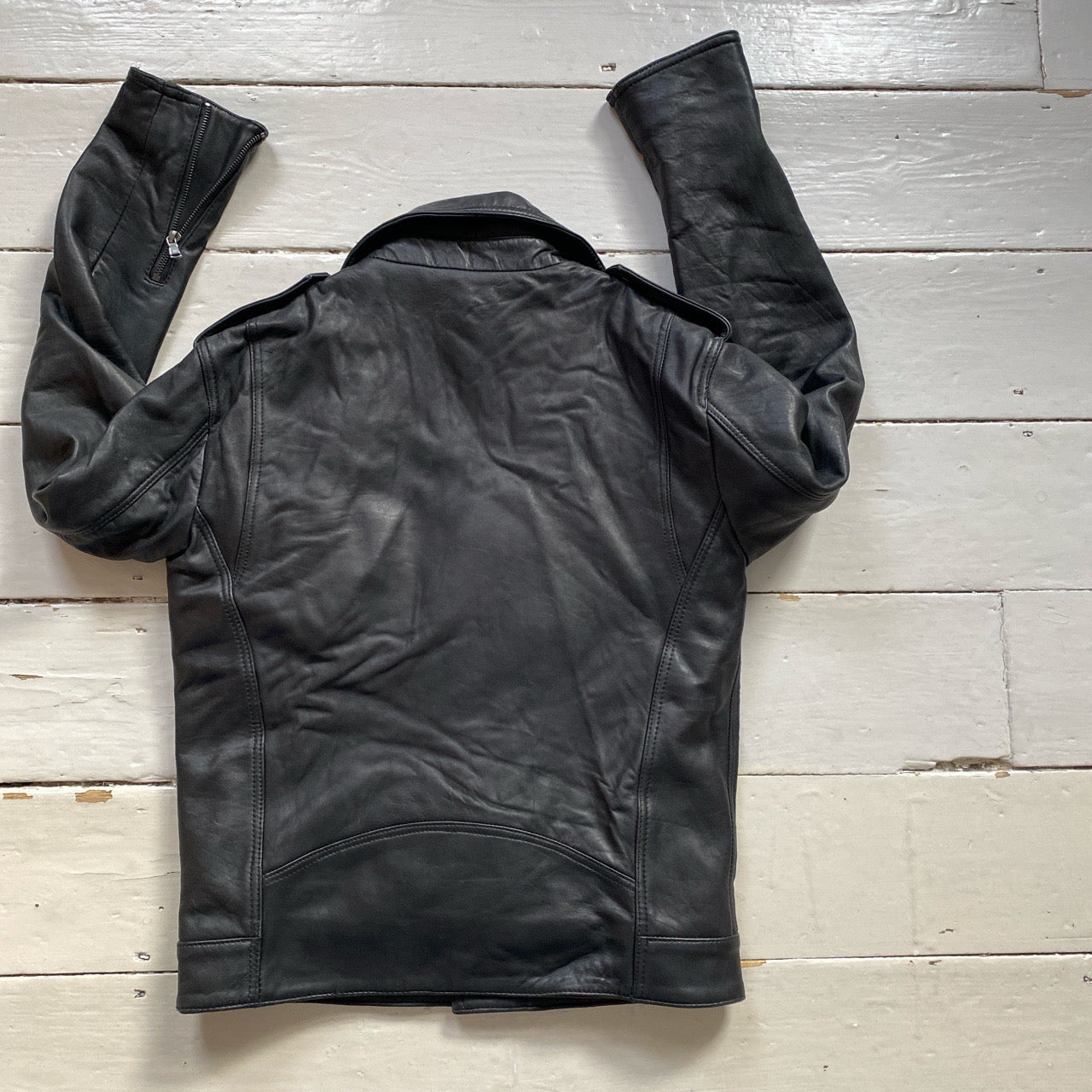 Aviatrix Leather Biker Jacket (Medium)