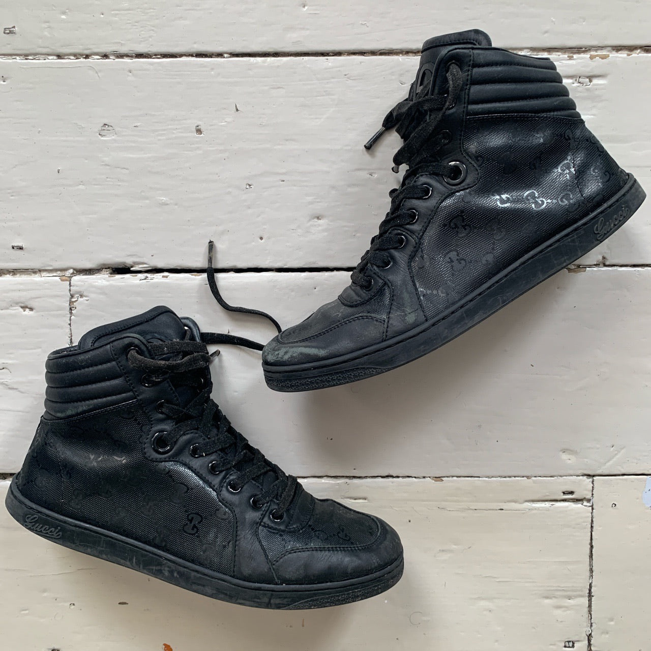 Gucci GG Monogram Hi Top Trainers (UK 7.5)