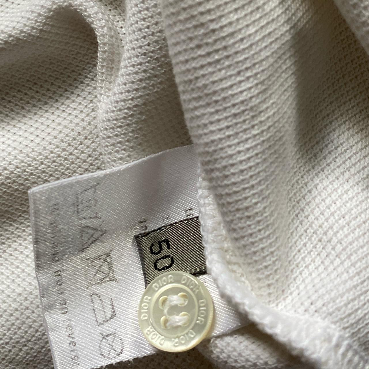 Dior White Long Sleeve Polo (Large)