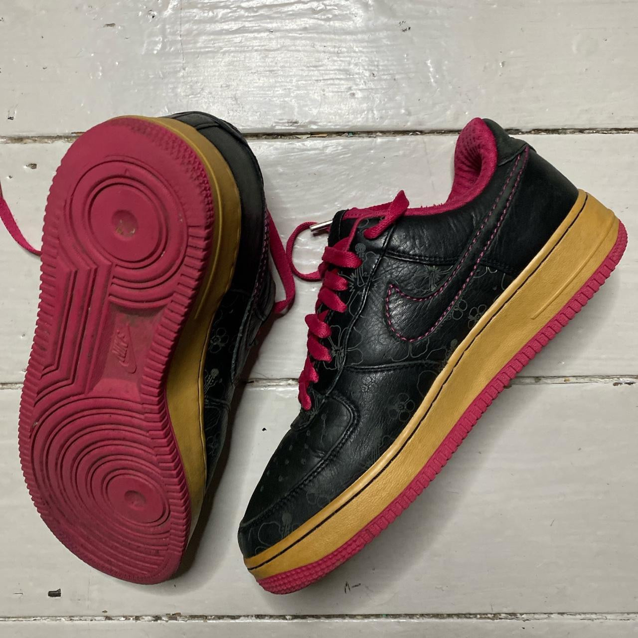 Nike Air Force 1 Black Floral Vintage (UK 7)