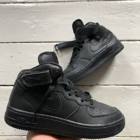 Nike Air Force 1 Black Mid (UK 4)