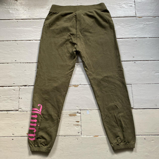 Juicy Couture Olive and Pink Joggers (Medium)