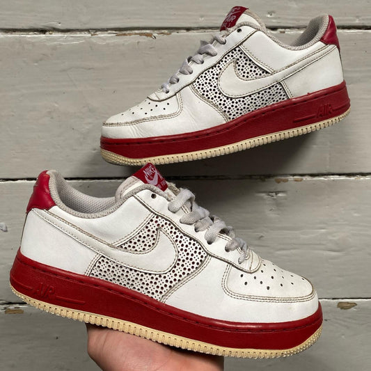 Nike Air Force 1 White and Red (UK 4)