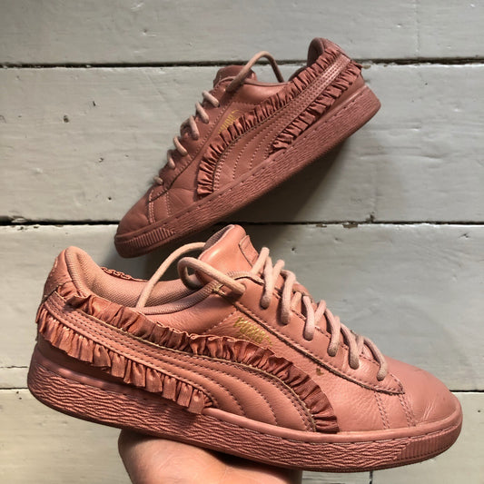 Puma Basket Salmon Pink Trainers (UK 5)