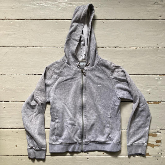 Nike Swoosh Grey Womens Hoodie (Medium)