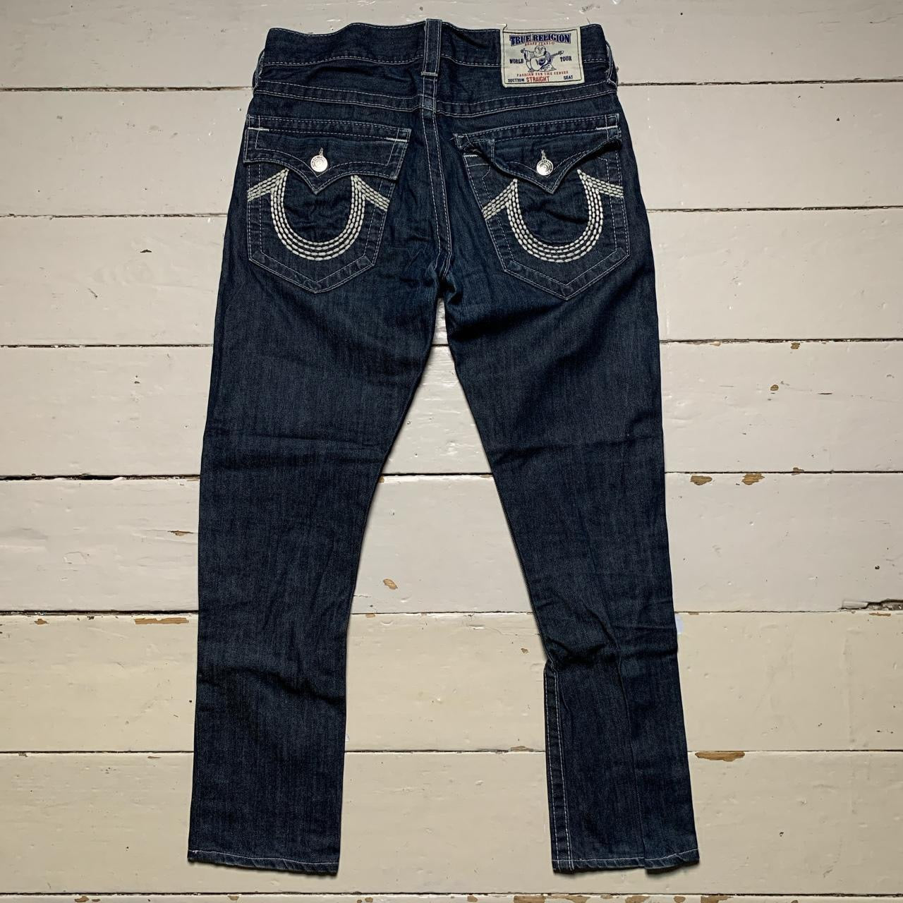 True Religion Straight Jeans Navy and White (30/30)