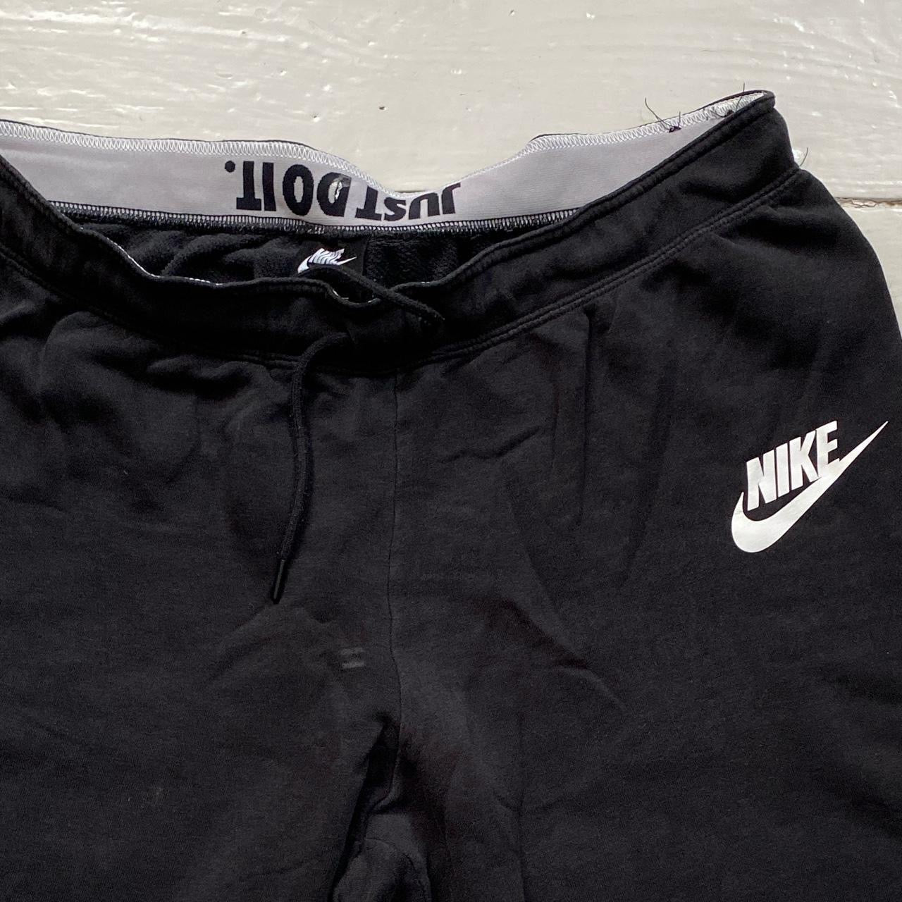 Nike Swoosh Black and White Joggers (XL)