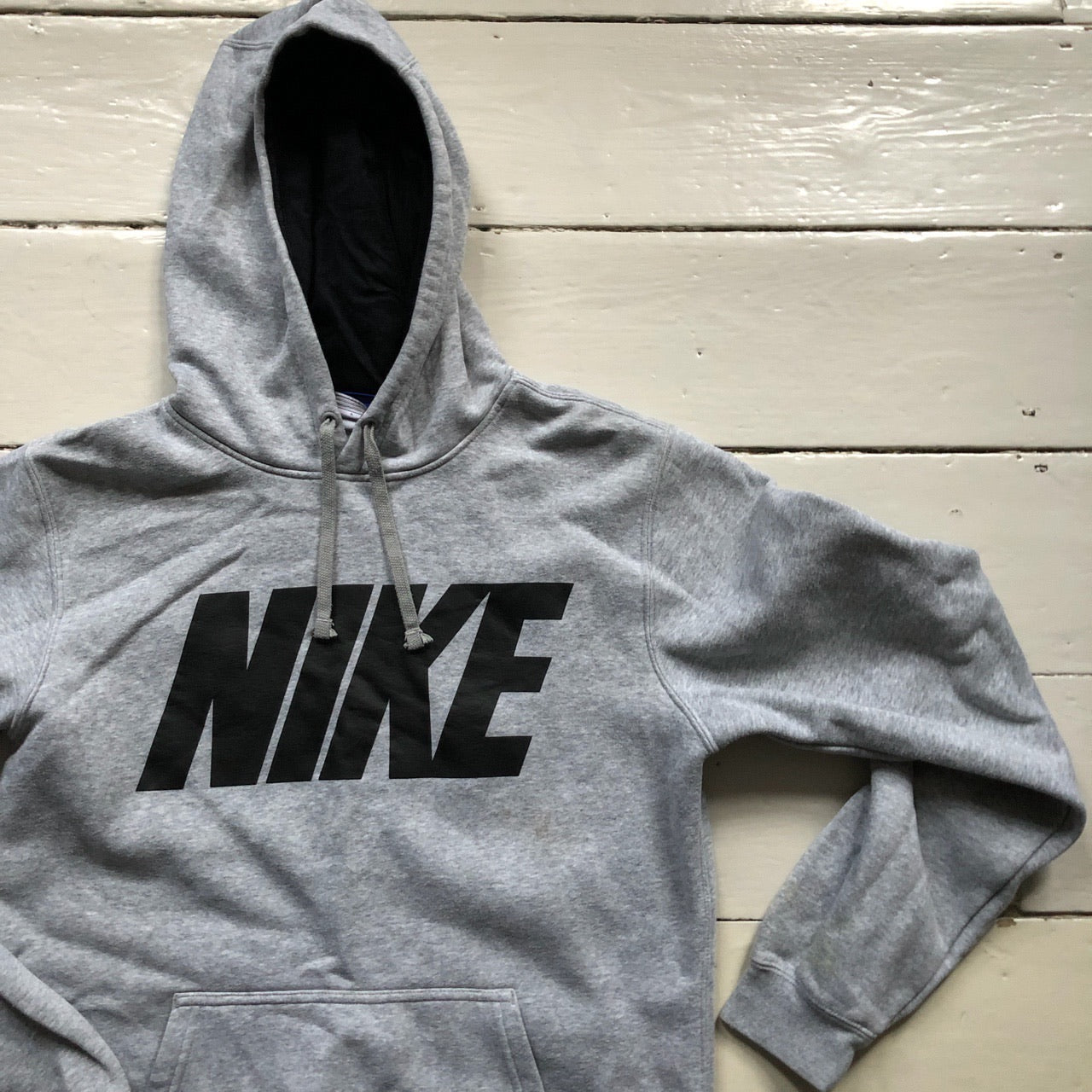 Nike Club Spellout Grey Hoodie (Small)