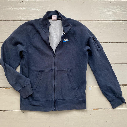 Nike Swoosh Navy Zip Jumper (Small)