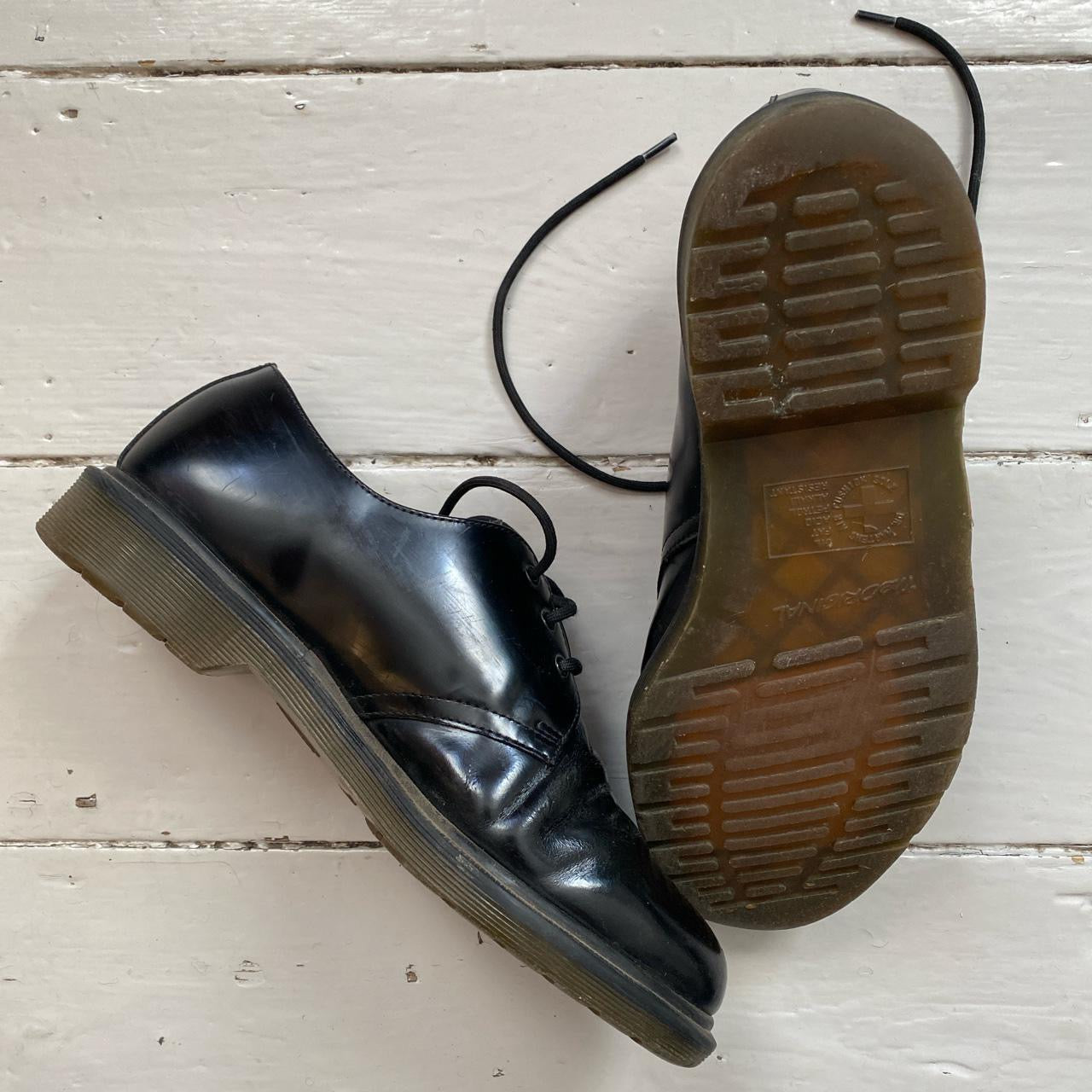 Dr Martens Shiny Leather Black Lows (UK 9)