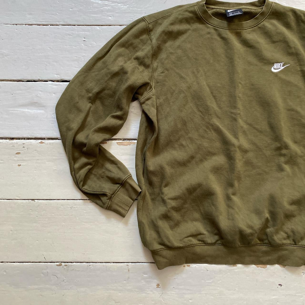 Nike Swoosh Olive Jumper (Large)