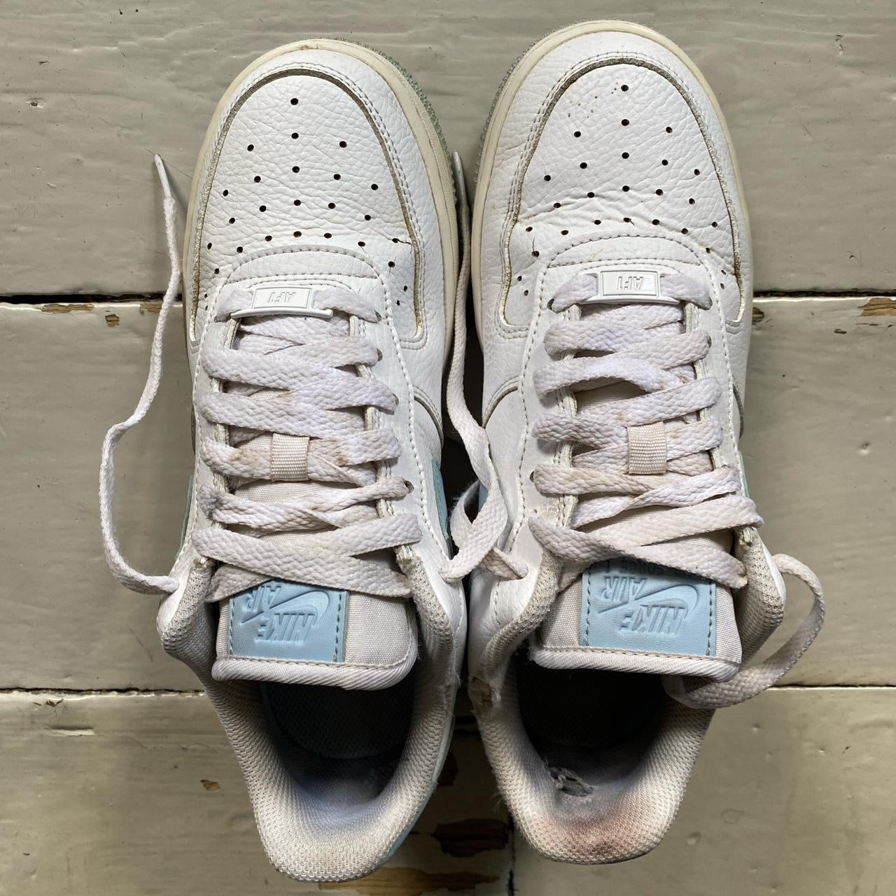 Nike Air Force 1 White and Blue (UK 5)