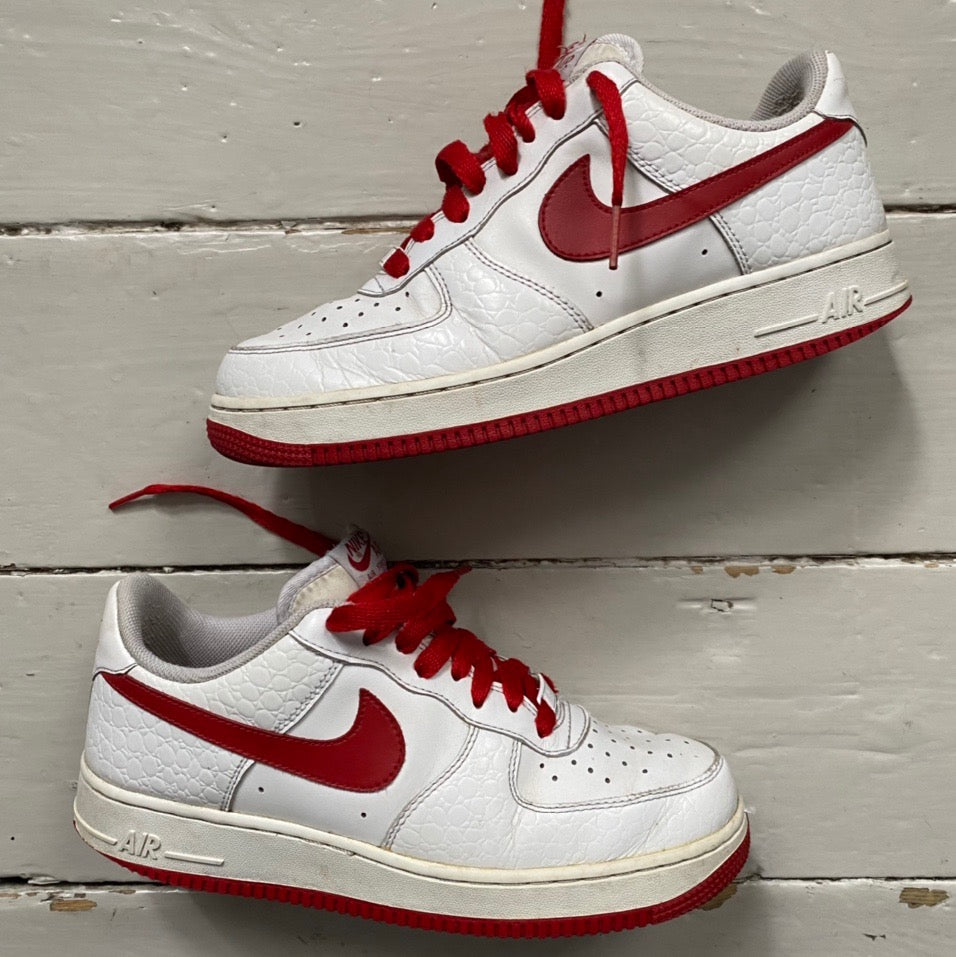 Nike Air Force 1 Red and White Vintage (UK 7.5)