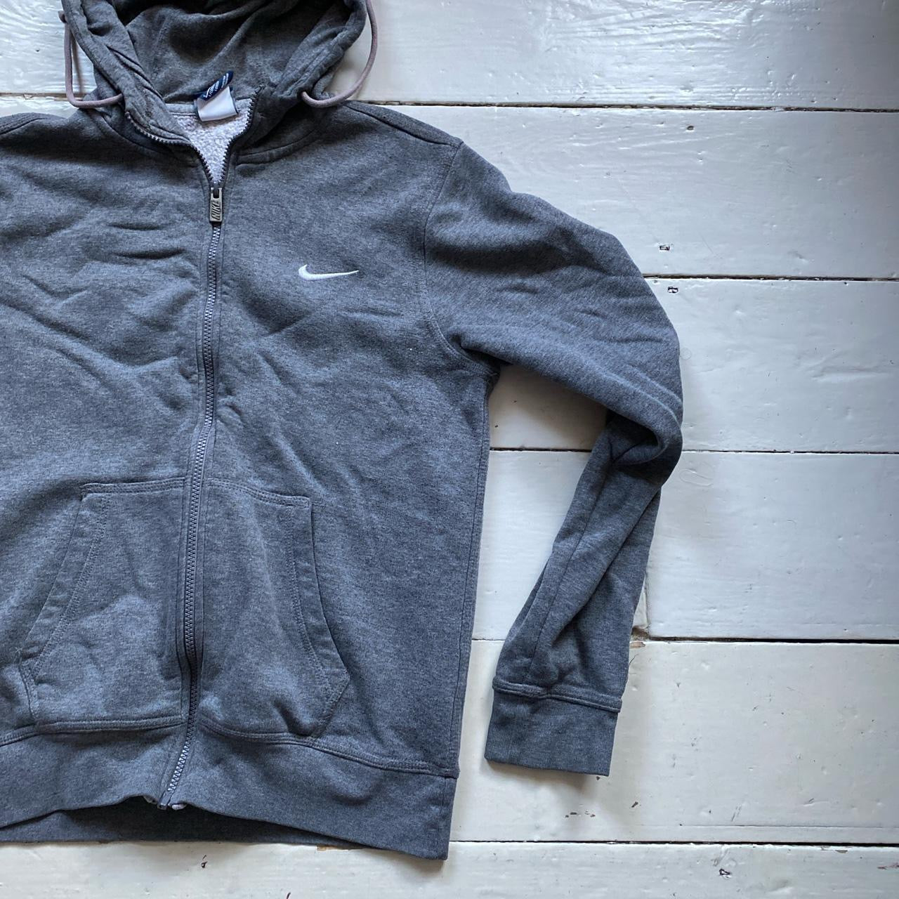 Nike Swoosh Grey Hoodie (Small)