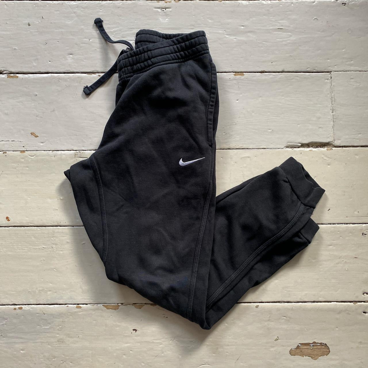 Nike Swoosh Black and White Joggers (Small)