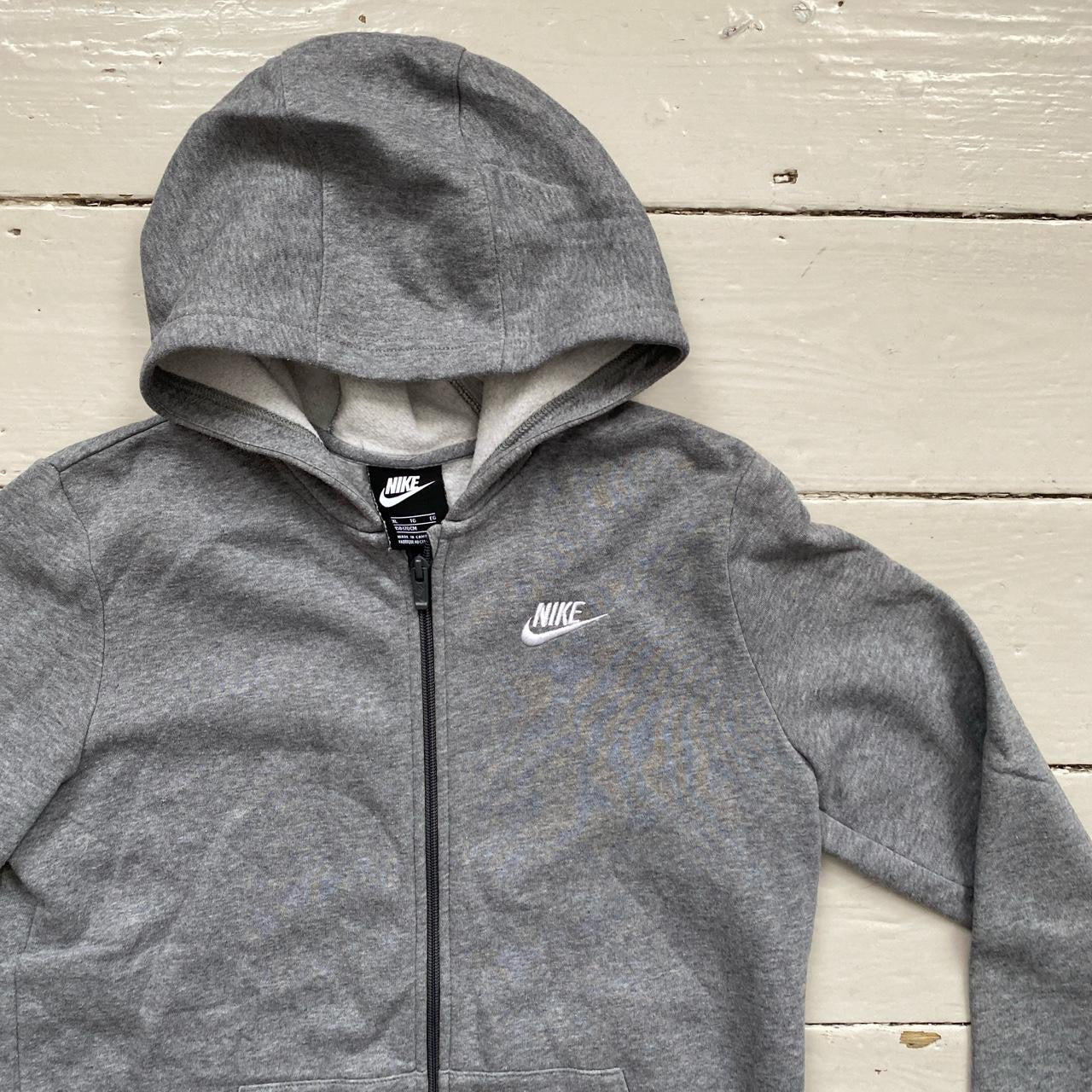 Nike Swoosh Grey Hoodie (Fit Womens Small)