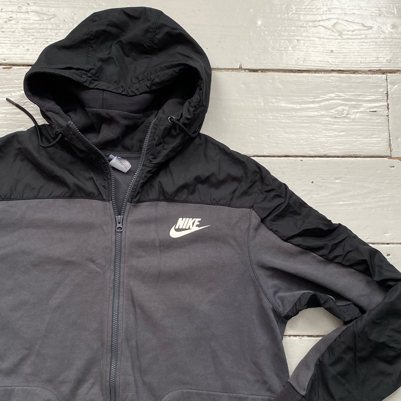 Nike Hoodie Jacket Black and Grey (XXL)