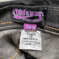 Time Is Money Vintage Embroidered Jeans (34/36)