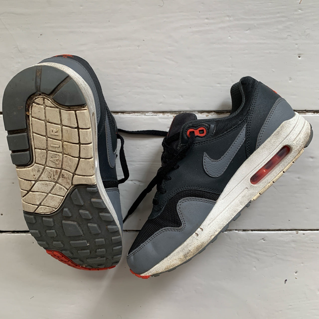Nike Air Max 1 Grey and Orange (UK 5.5)