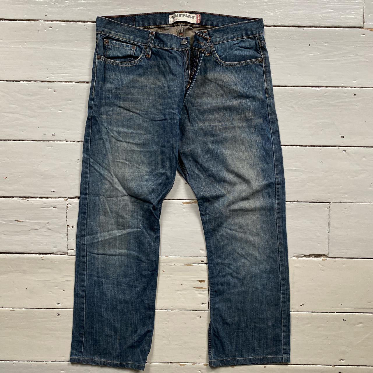 Levis 514 Stonewash Blue Jeans (36/28)