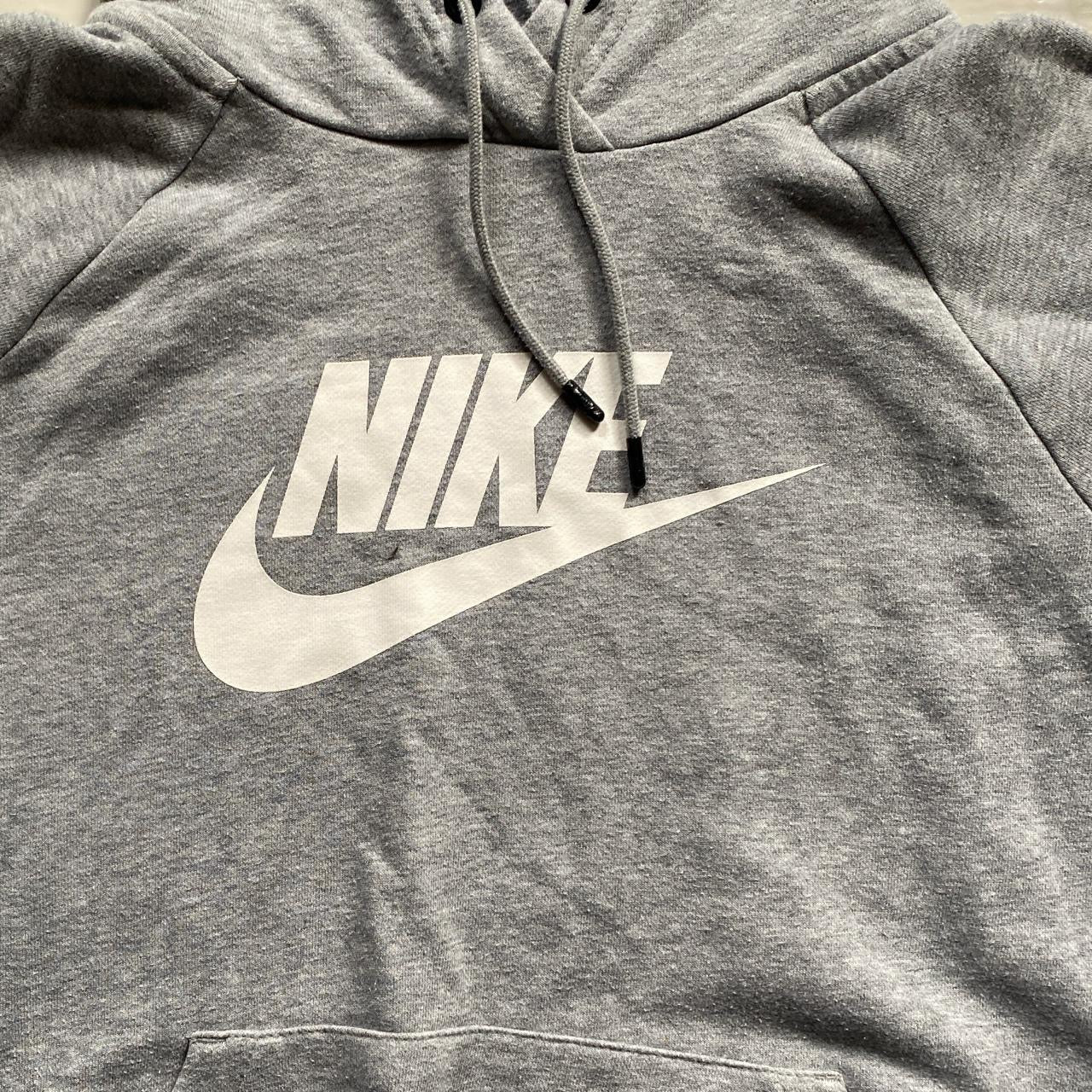 Nike Grey Swoosh Hoodie (Small)