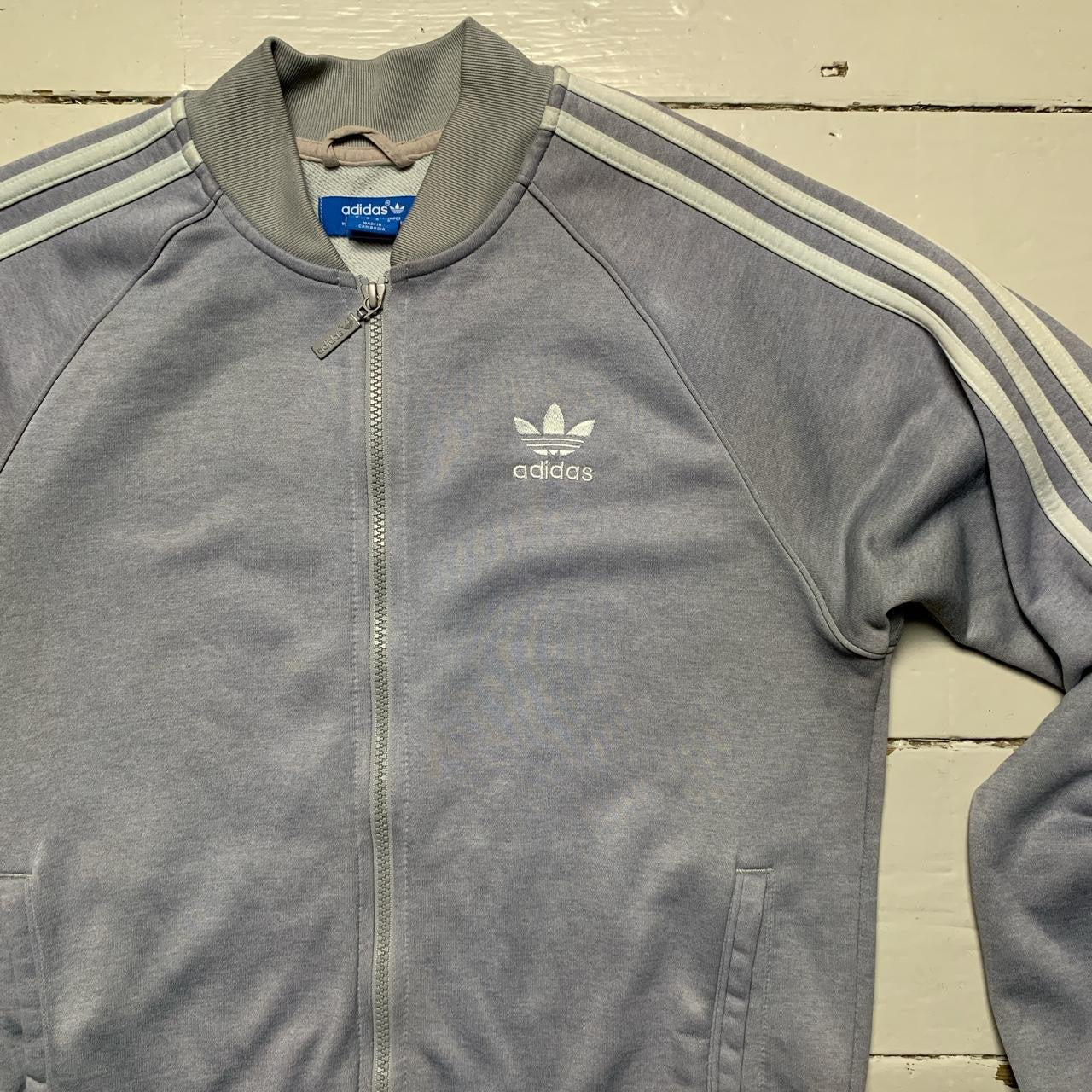 Silver on sale adidas tracksuit