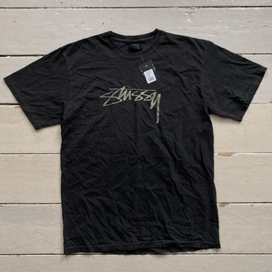 Stussy T Shirt Black (Medium)