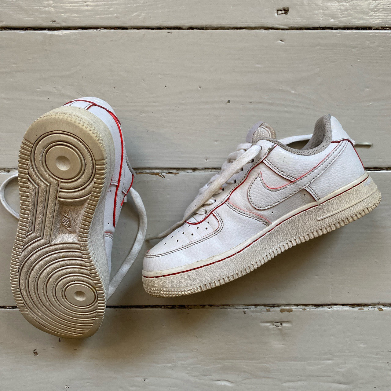 Nike Air Force 1 White Pink Edge (UK 4)