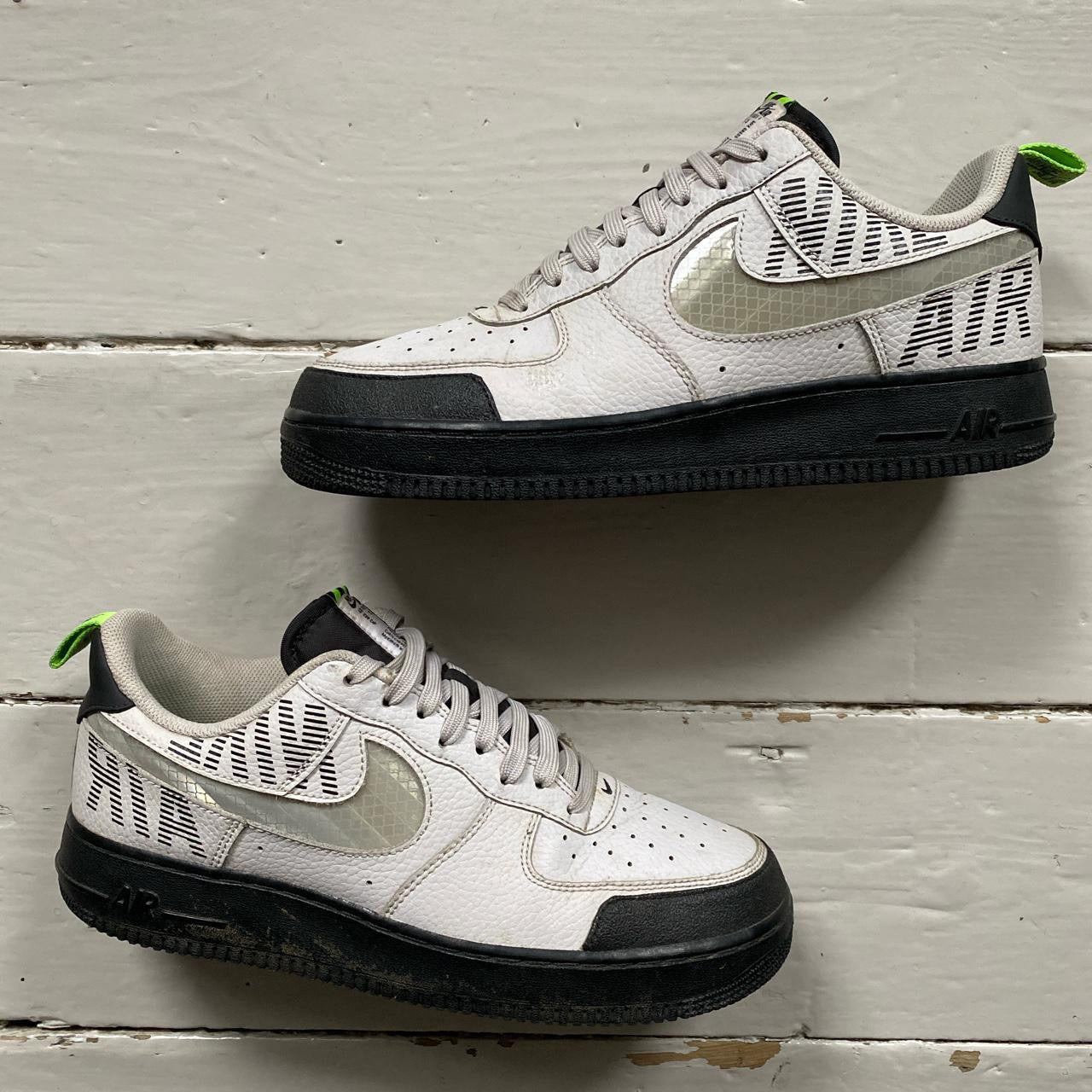 Nike Air Force 1 White Silver Black (UK 9)