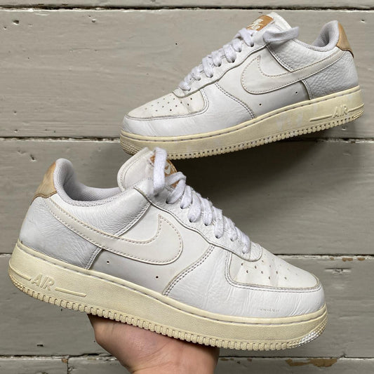 Nike Air Force 1 White and Beige (UK 7)